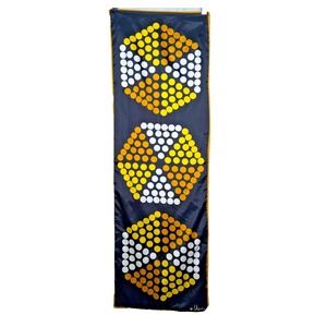 Vintage VERA Neumann Scarf Signed Orange Yellow Mod Geometric Japan 60's Vibrant